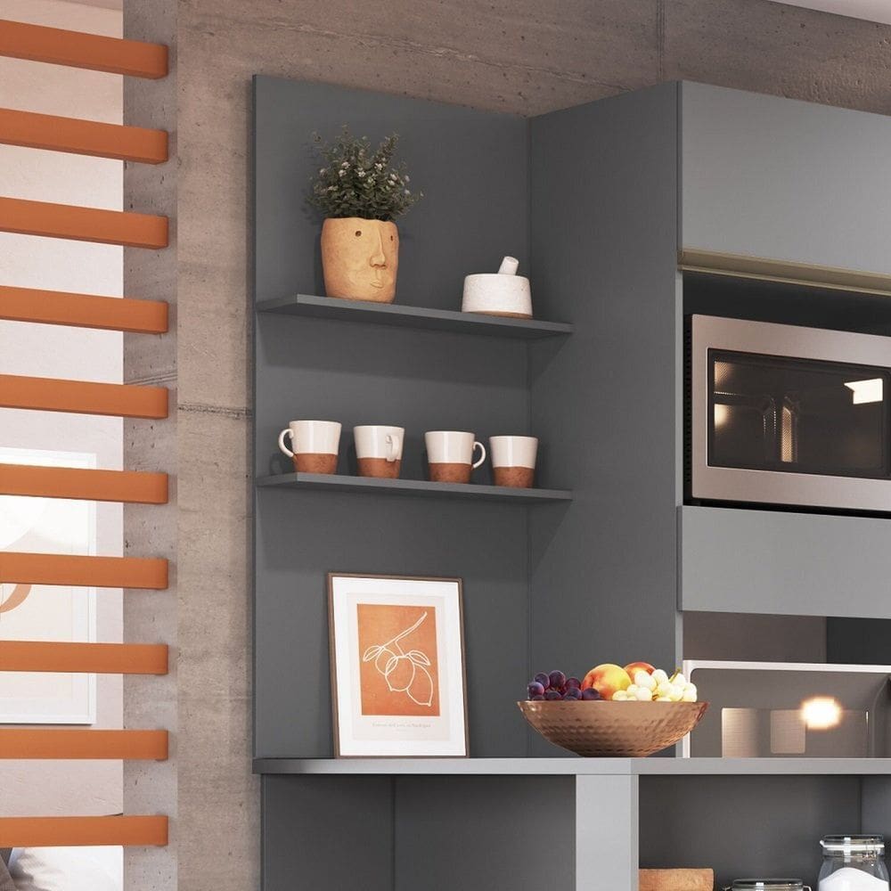 Nicho para Cozinha Painel para Bancada Greta Cinza
