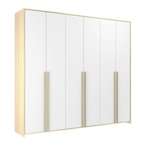 Guarda-roupa de Bebê 6 Portas Modulados Branco/Marrom