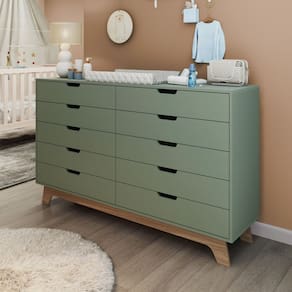 Cômoda para Quarto Infantil 10 Gavetas 100% Mdf Alice Verti/Freijó