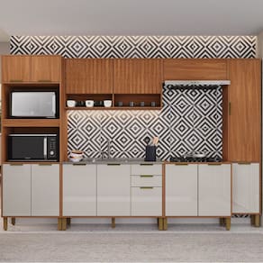 Cozinha Completa 6 Peças 217cm X 310cm Florença Freijó/Off White