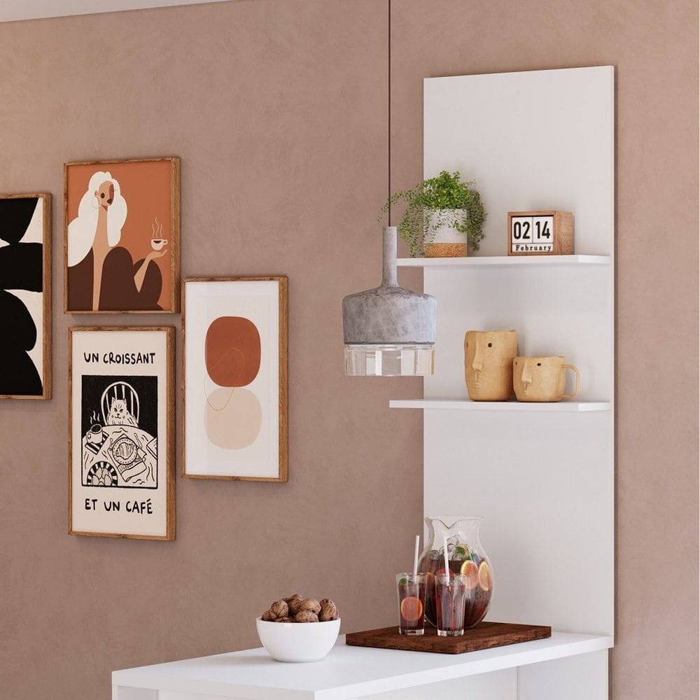 Nicho para Cozinha Painel para Bancada Greta Branco