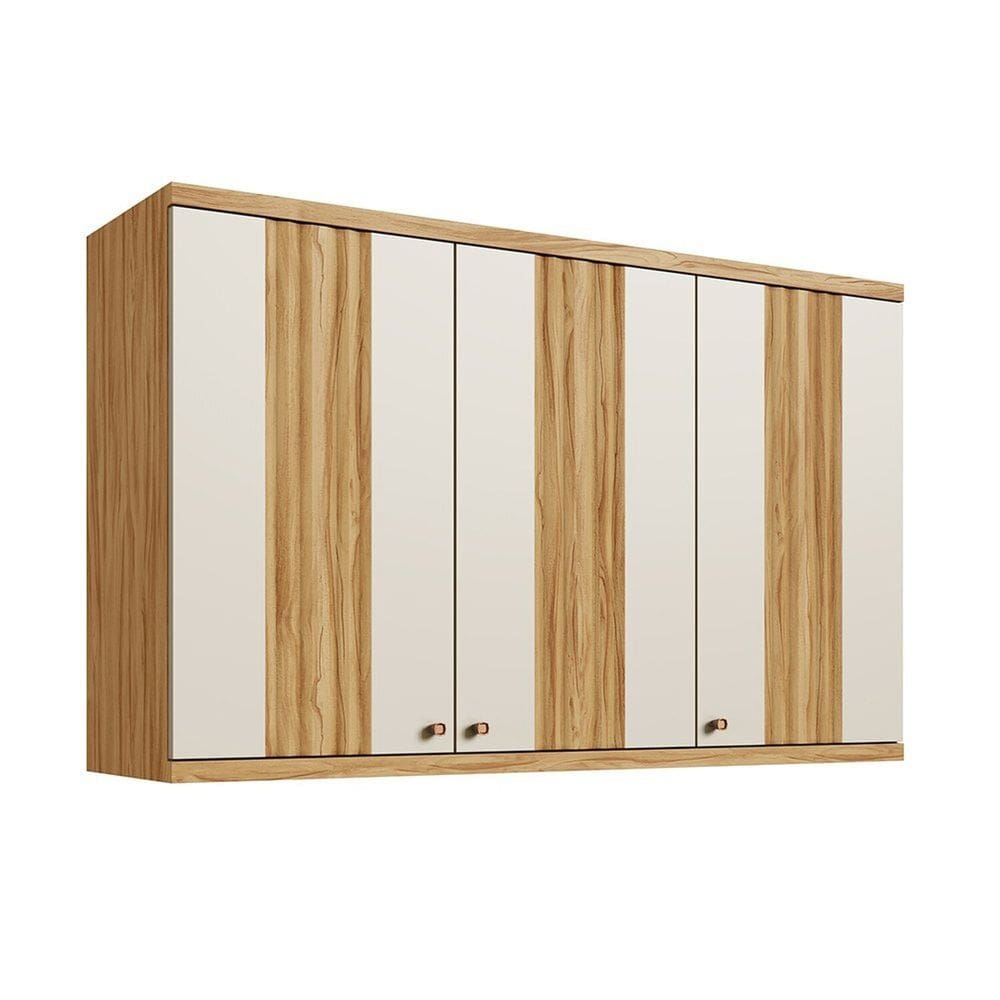 Armário para Cozinha Aéreo Noruega Espresso Móveis Amêndoa/Off White