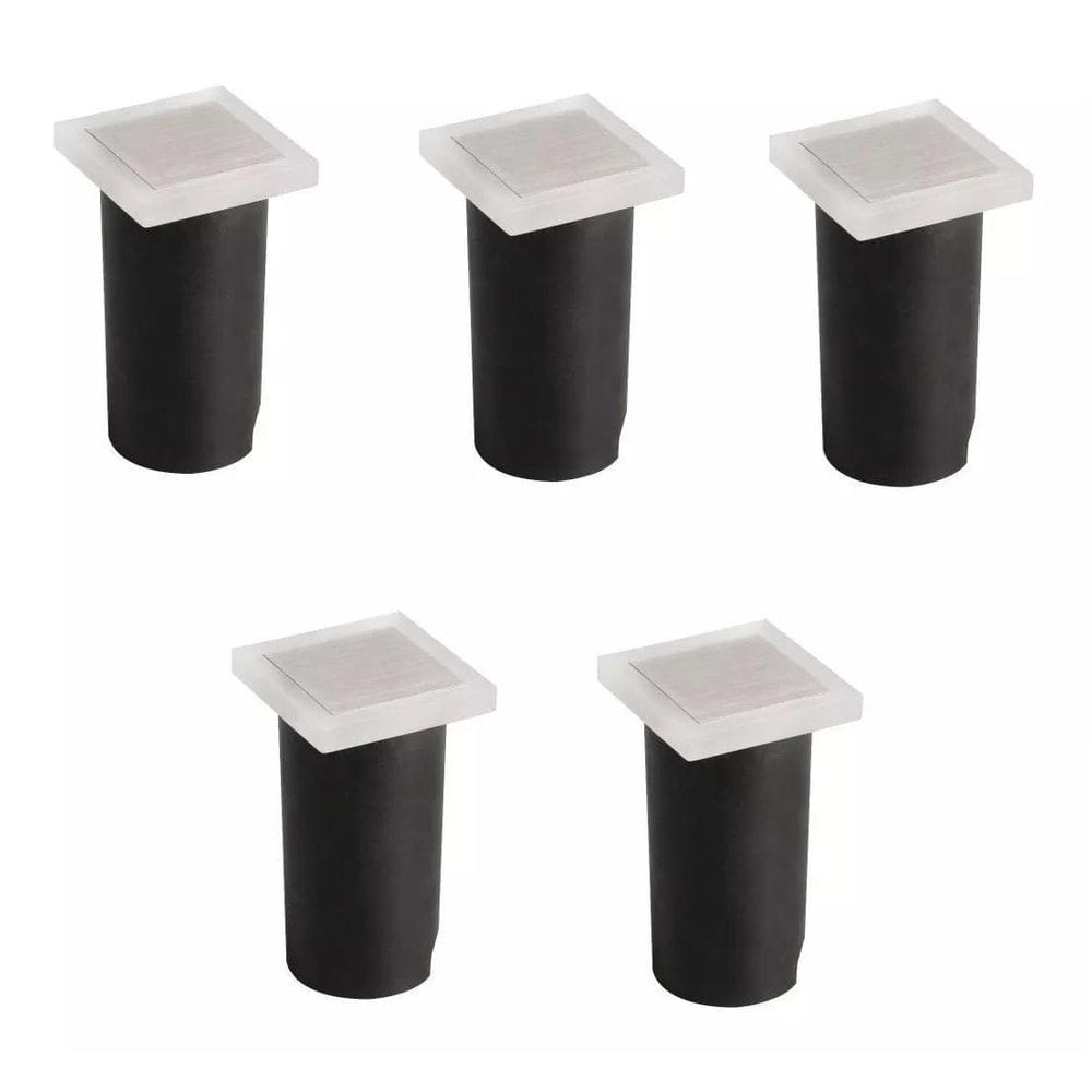 Kit 5 Lâmpadas de Jardim LED Inox e Plástico 1W 3000K IP67