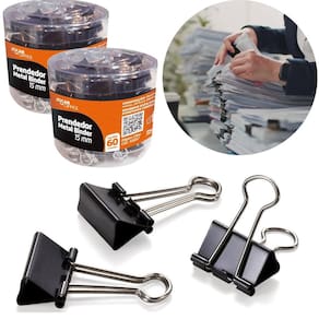 Prendedor Clips De Papel Grampo Presilha Binder 15Mm C/120Un