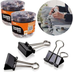 Prendedor Clips De Papel Grampo Presilha Binder 15Mm C/120Un