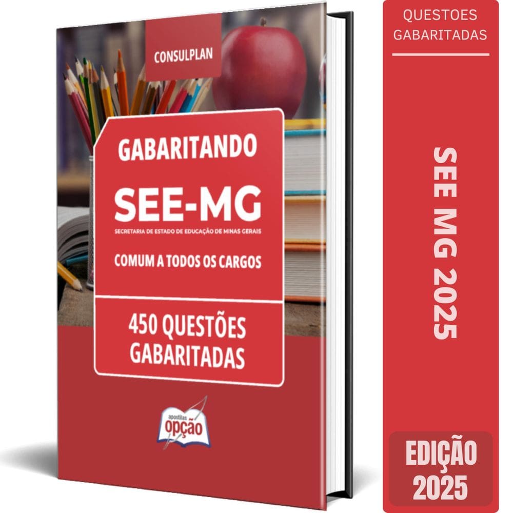 Caderno See Mg 2025 Comum A Todos Os Cargos 450 Questões