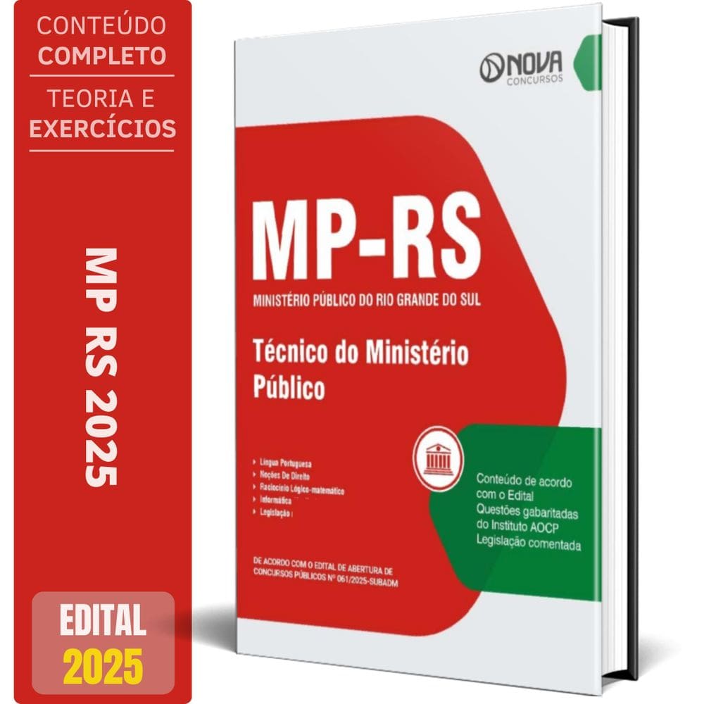 Apostila Mp Rs 2025 - Técnico Do Ministério Público