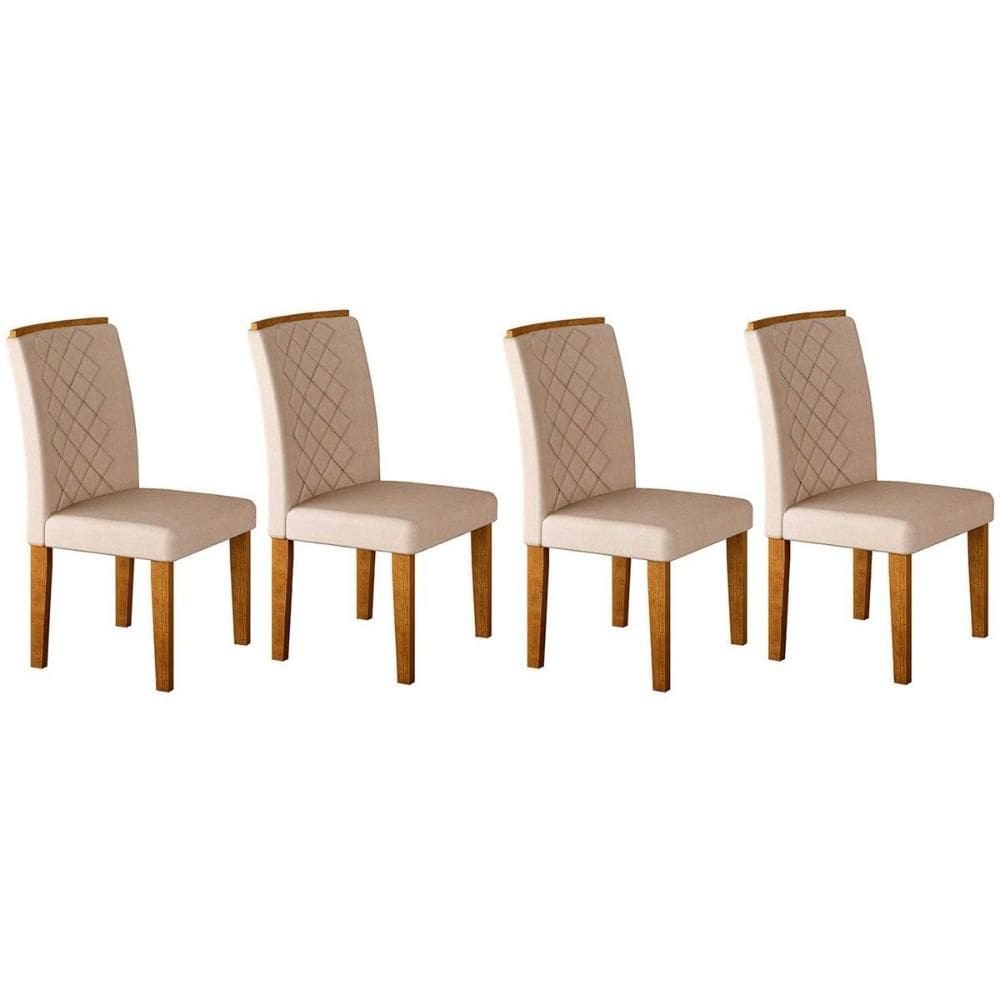 Cadeira Sala de Jantar Jade Kit 4 Un Imbuia-Capuccino/Suede Creme - Rufato