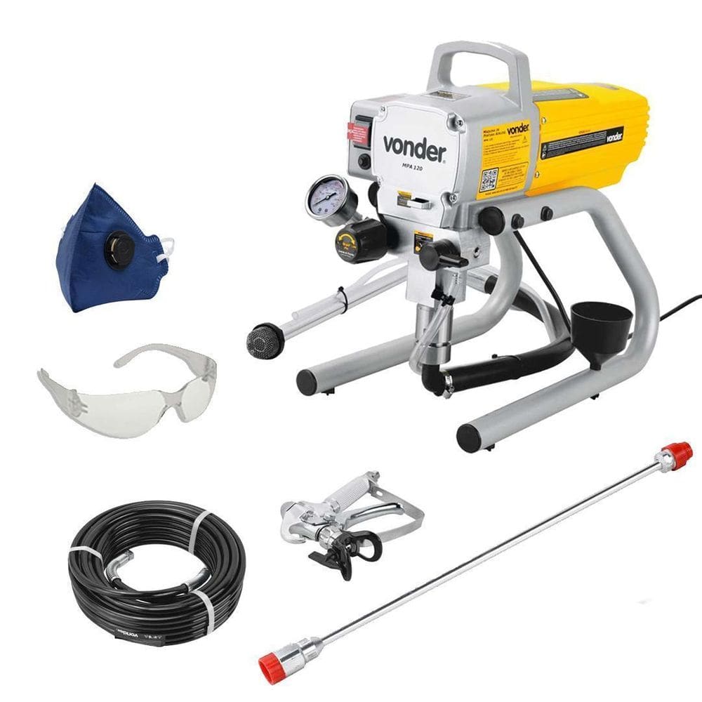 Máquina Pintura Air 900W Mpa 120 Vonder 1,2Hp + Mascara 220V