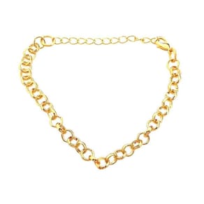 Pulseira Bracelete Feminino Elo Português Folheado A Ouro