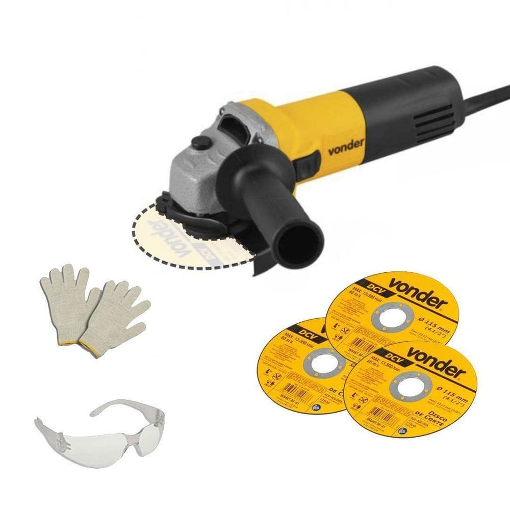 Esmerilhadeira Vonder Eav 650 3 Discos De 4 1/2 + Acess 110V