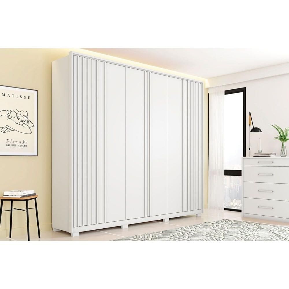 Guarda Roupa Casal 6 Portas e 4 Gavetas Apollo Branco Fosco - Caemmun
