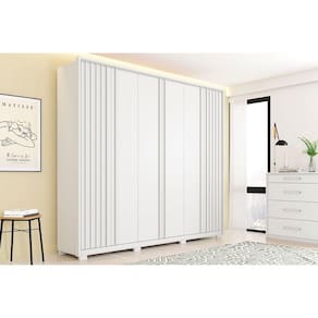 Guarda Roupa Casal 6 Portas e 4 Gavetas Apollo Branco Fosco - Caemmun