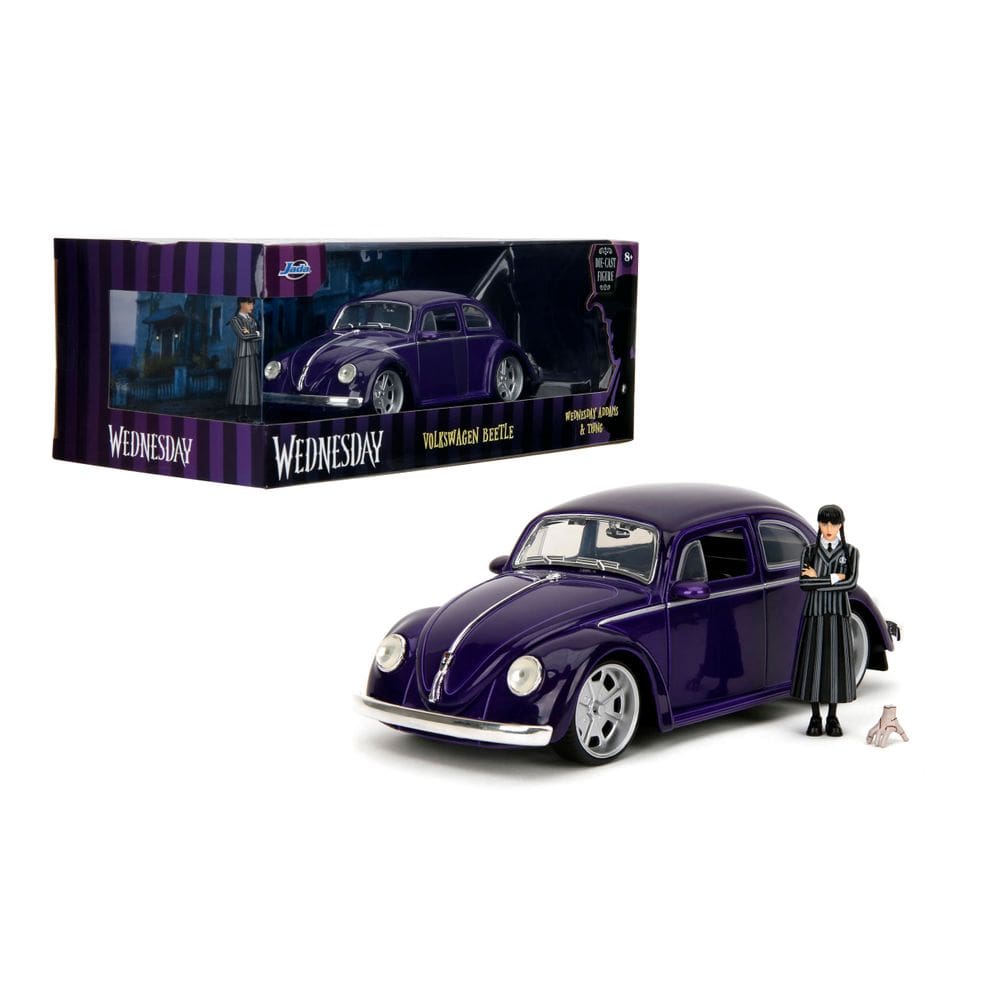 Brinquedo colecionável Jada Toys 1:24 de quarta-feira de 1972 VW Beetle com F