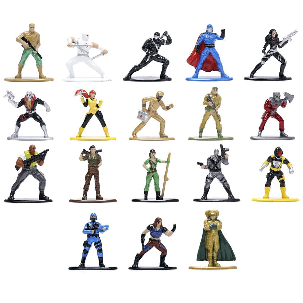 Bonecos de ação Jada Toys G.I. Joe, pacote com 18, fundidos sob pressão 1,65