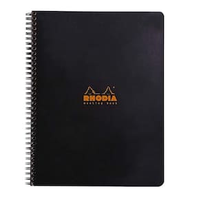 Caderno Rhodia Wirebound Meeting Book A4+ pré-impresso preto