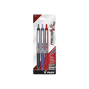 Caneta PILOT Precise V5 RT recarregável e retrátil de 0,5 mm, pacote com 3
