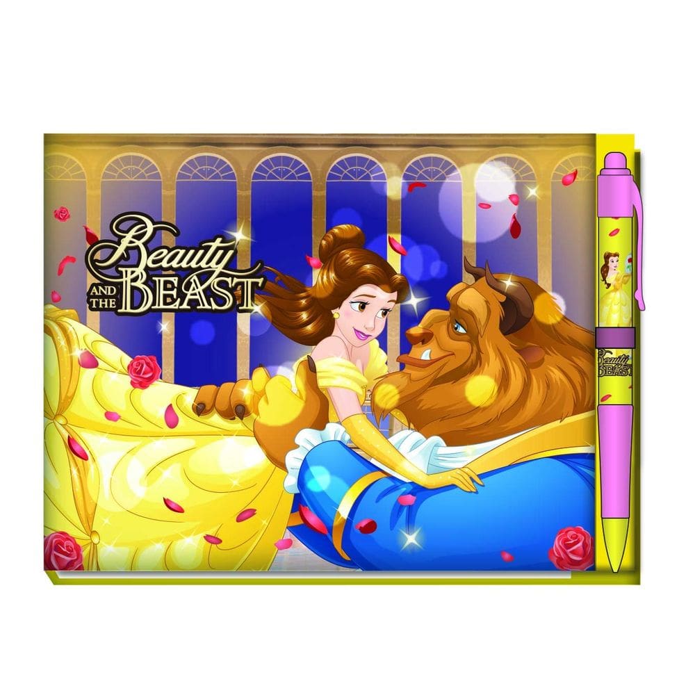 Livro de autógrafos Disney A Bela e a Fera Deluxe com caneta