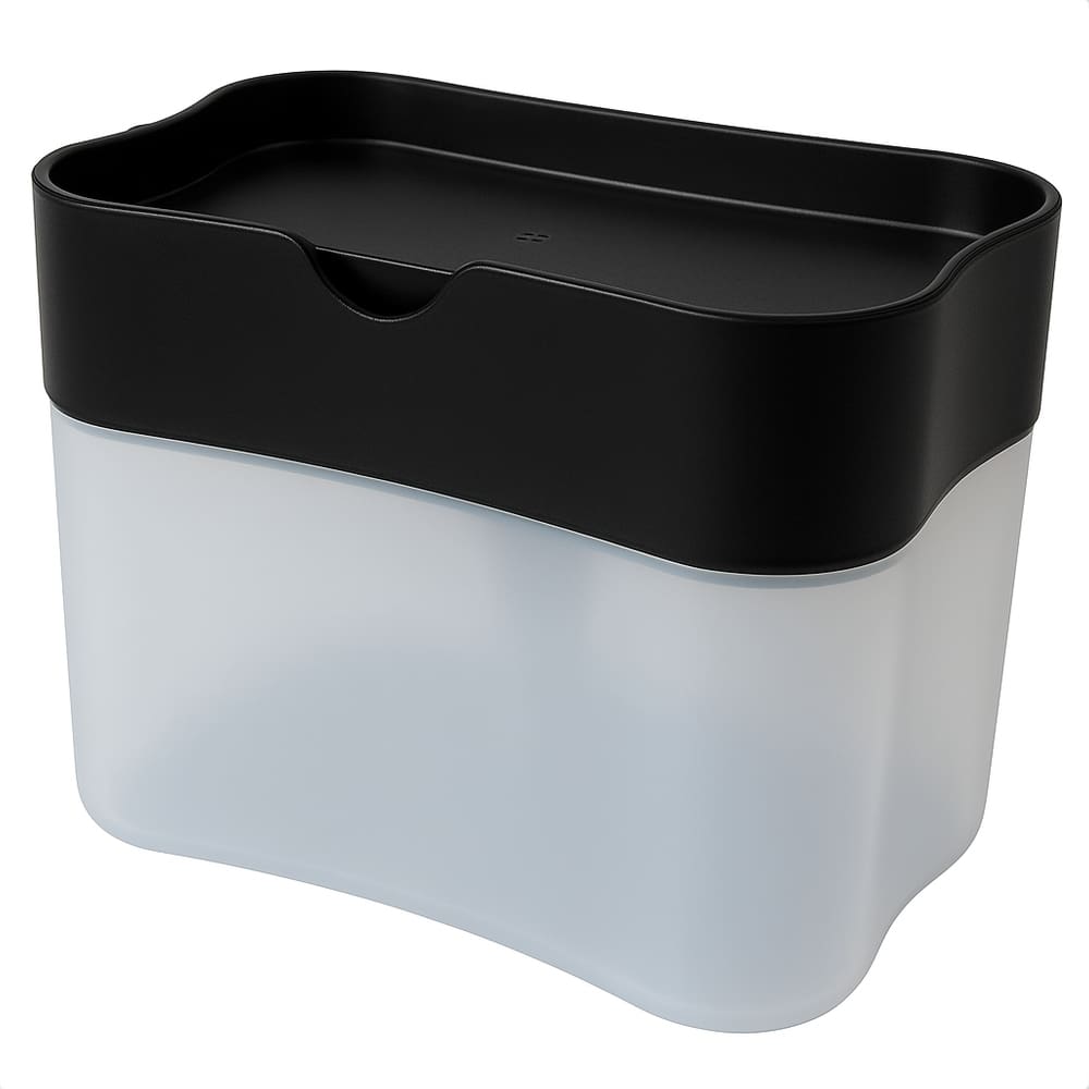 Dispenser Porta Detergente E Porta Esponja 2 Em 1 Preto Lorben