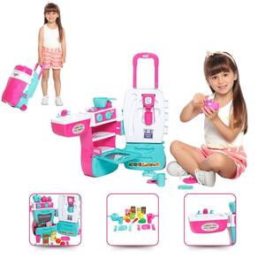 Cozinha de Brinquedo Geladeira Pia com acessórios mochila Mobility Chef Tateti