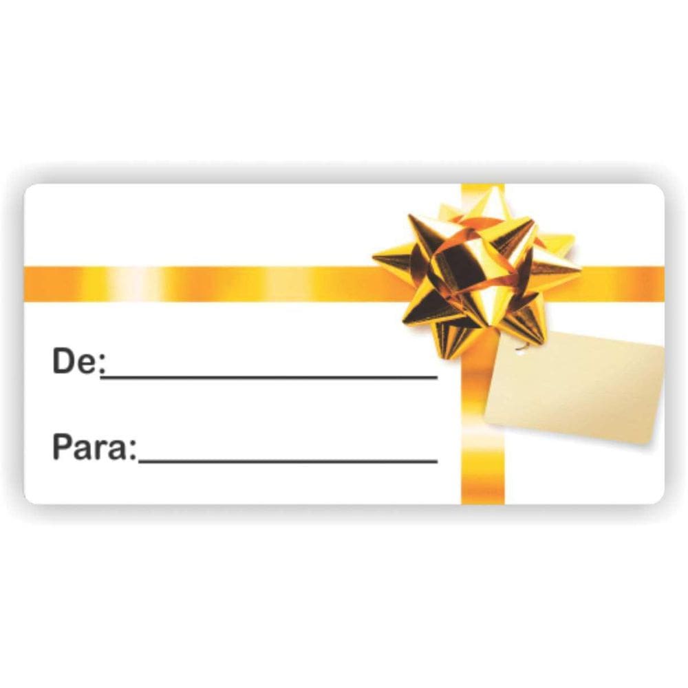 Etiqueta Para Presente De/Para Retang. Branca Com Laço