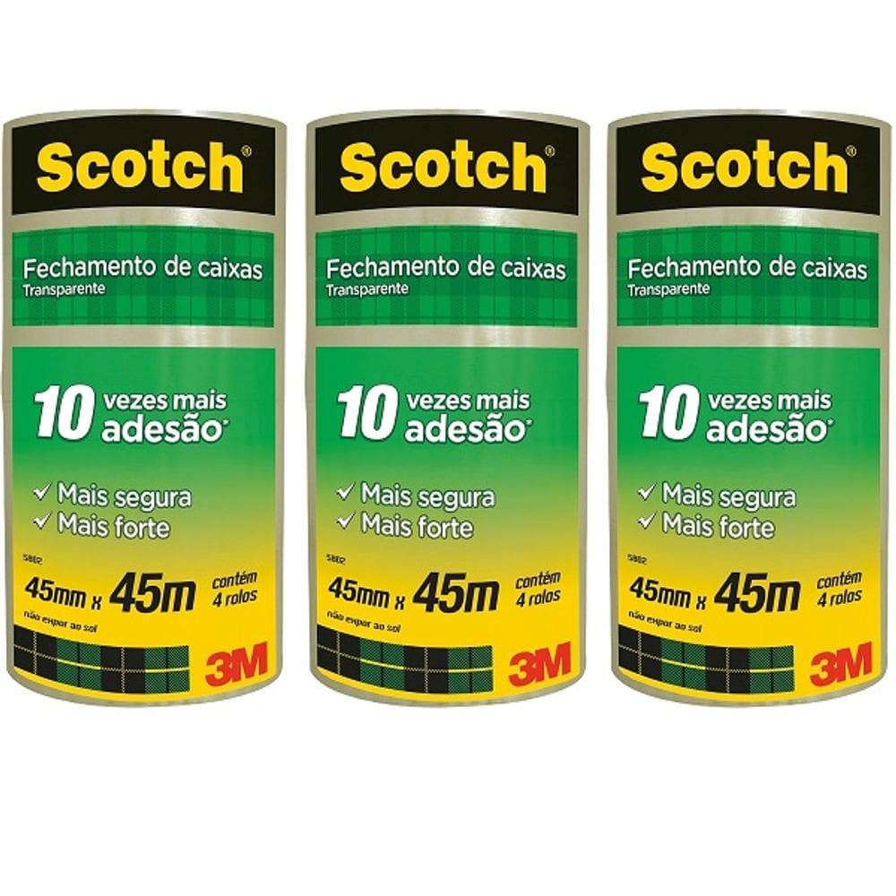 Kit 12 Fitas de Empacotamento 3M SCOTCH 5802 45MM X 45M