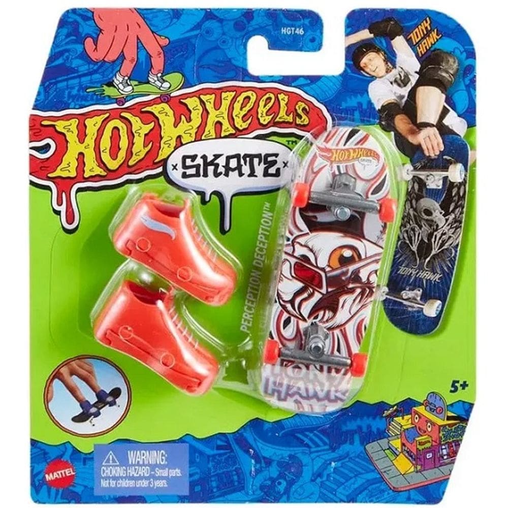 Hot Wheels Skate de Dedo com Tenis HGT46 Mattel