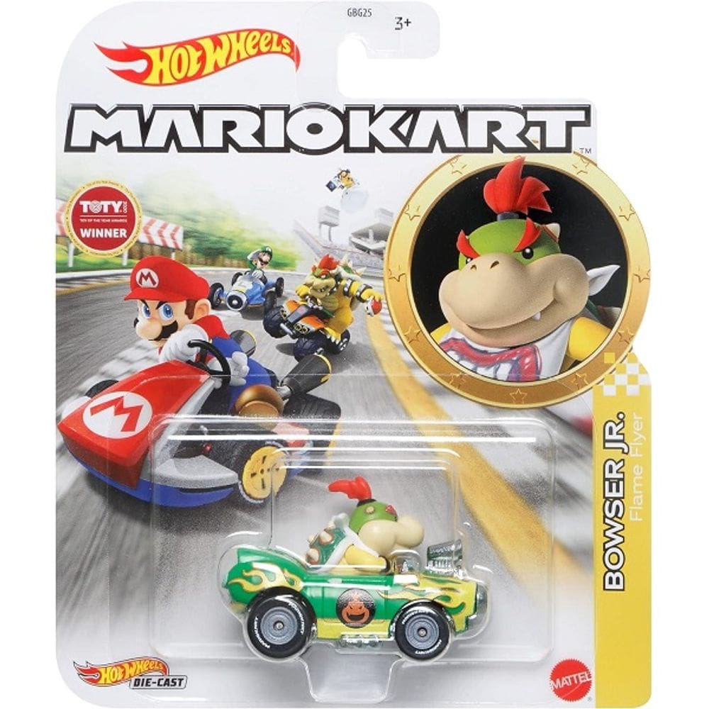 Hot Wheels Mario KART Bowser Flame FLYER Mattel GBG25