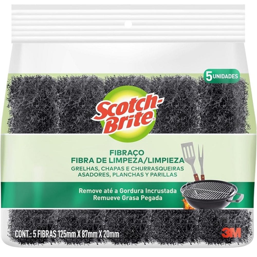 Fibra de Limpeza GRILL Fibraço SCOTCH-BRITE 5 Unidades