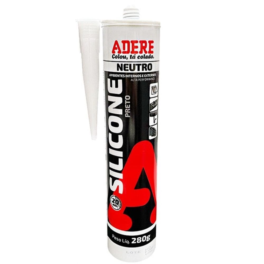 Silicone Neutro Preto Adere 280G