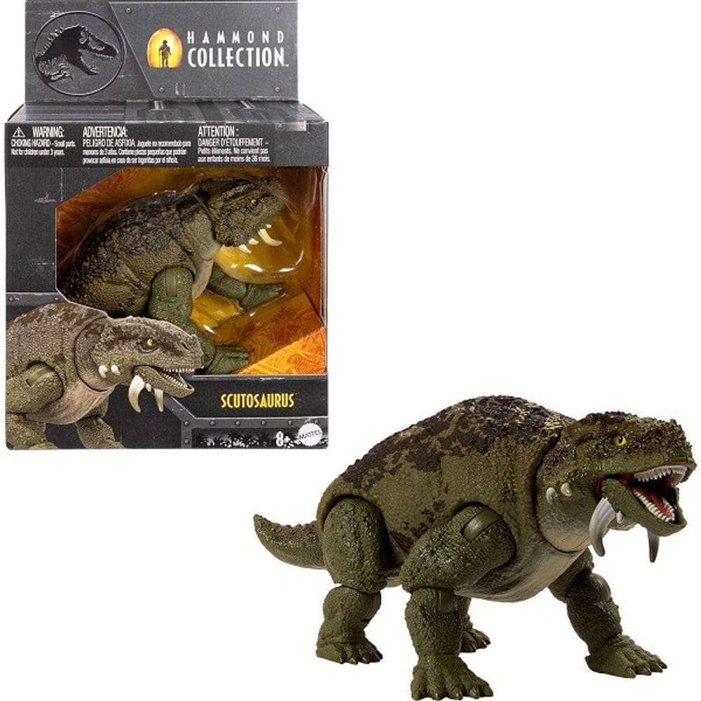 Jurassic WORLD Humanos e Dinossauro 9,5CM Scutosaurus Mattel HFG54