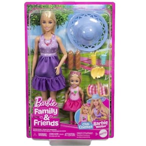 Barbie Family Malibu e Chelsea Conjunto Piquenique Mattel JBF43