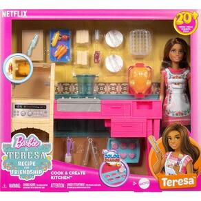 Barbie Family Teresa Cozinha e Cria Receita de Amizade Mattel JCT06