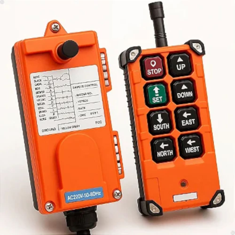 Controle Remoto Industrial Telecrane F21-E1B 8 Canais p/ Ponte Rolante e Guindaste IP65