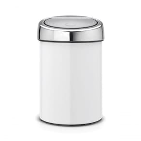 Lixeira Touch Bin 3 Litros Em Aço Brabantia Branca