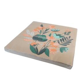 Kit Guardanapo Estampado Floral Marrom Luxo 40 Folhas 33cm - Tuut
