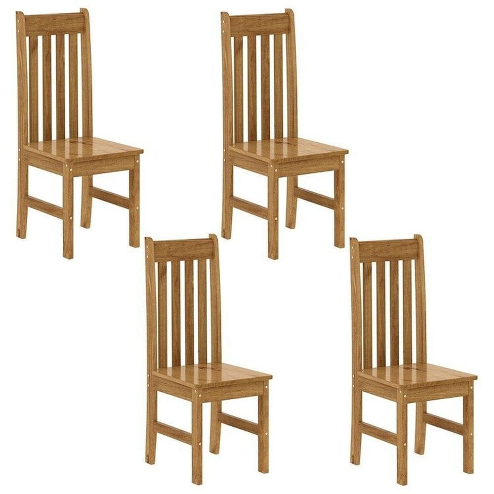 Kit 4 Cadeiras em Madeira Maciça Lille Espresso Móveis Nogueira