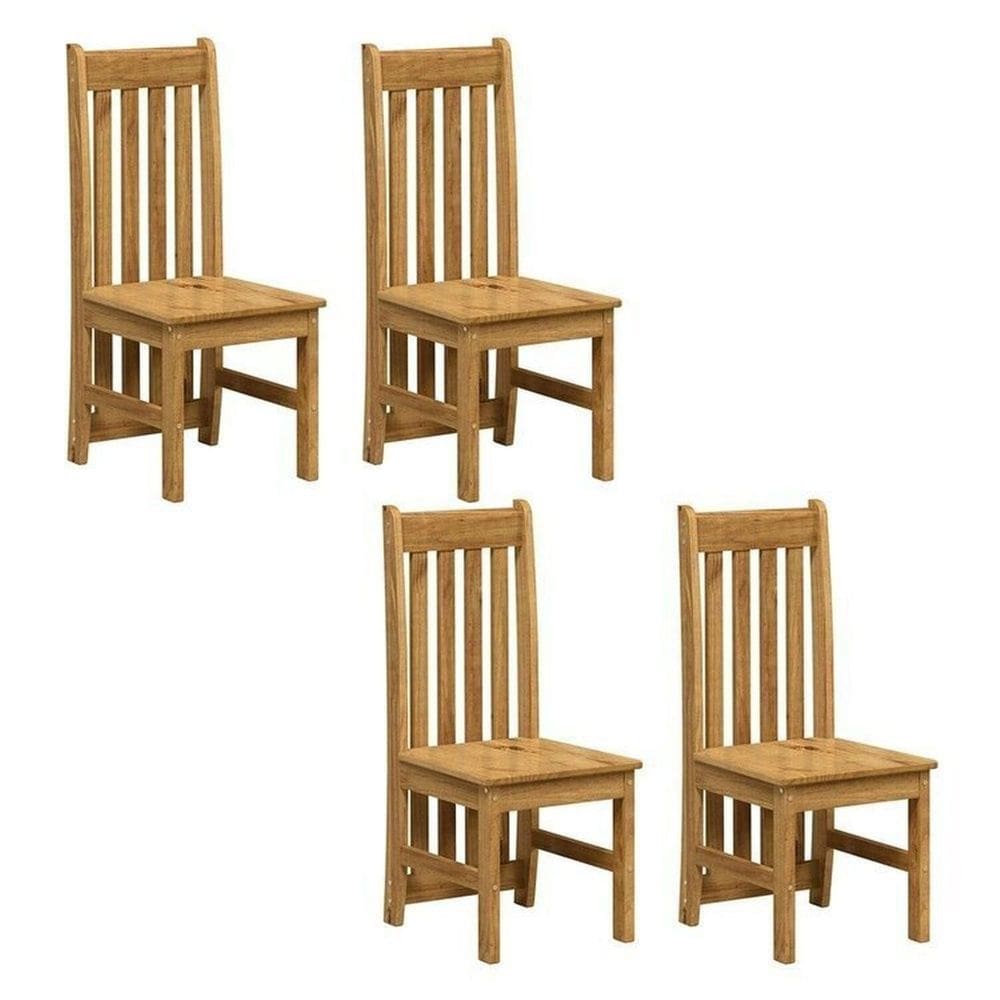 Kit 4 Cadeiras em Madeira Maciça Lille Espresso Móveis Nogueira