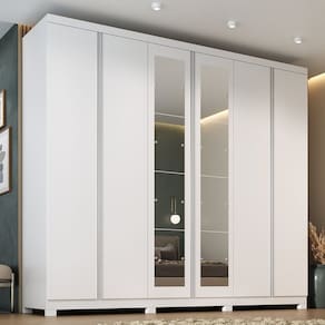 Guarda-roupa Casal com Espelho Monte Carlo Branco