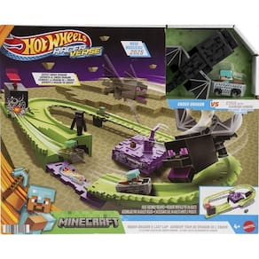 Hot Wheels Racerverse Pista Minecraft Corra para o FIM Mattel JFP34