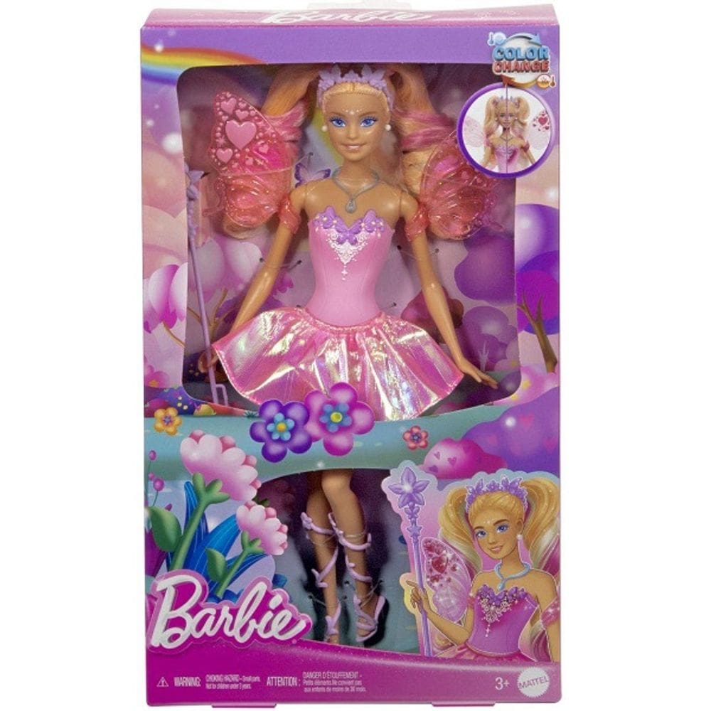 Boneca Barbie Fantasy Fada Magica Mudança de COR Mattel JCP76