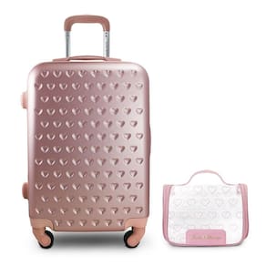 Kit Mala De Bordo E Necessaire Transparente Love Rosa