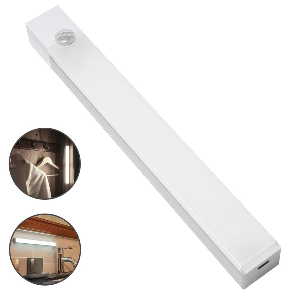 Luminária Led Sensor Presença Luz Armário Recarregável 30cm