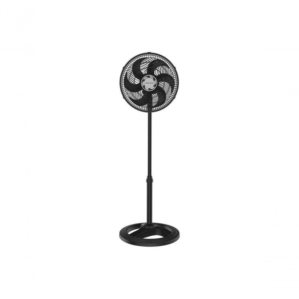 Ventilador De Coluna Preto 30cm Turbo 6 Pas Oscilante Ventisol 220V