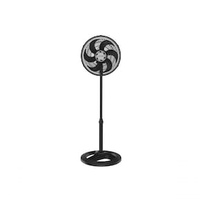 Ventilador De Coluna Preto 30cm Turbo 6 Pas Oscilante Ventisol 220V