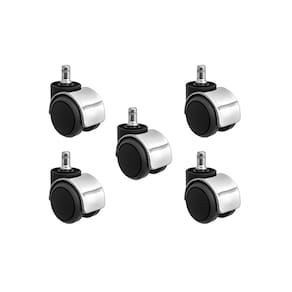 Kit 5 Rodinhas Cromado Cadeira Anti Risco Roda Silicone Pu