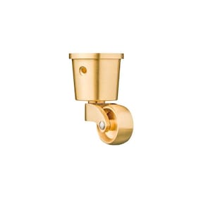 Rodinha Rodízio Piano Poltrona Latão Dourado 28mm Redondo