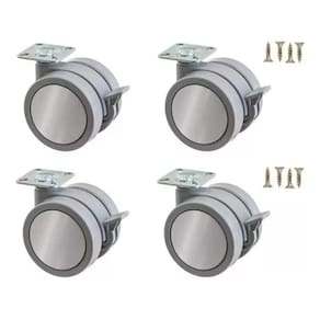 Kit 4 Rodinhas Preto Para Moveis - Rack - Estantes - Puff