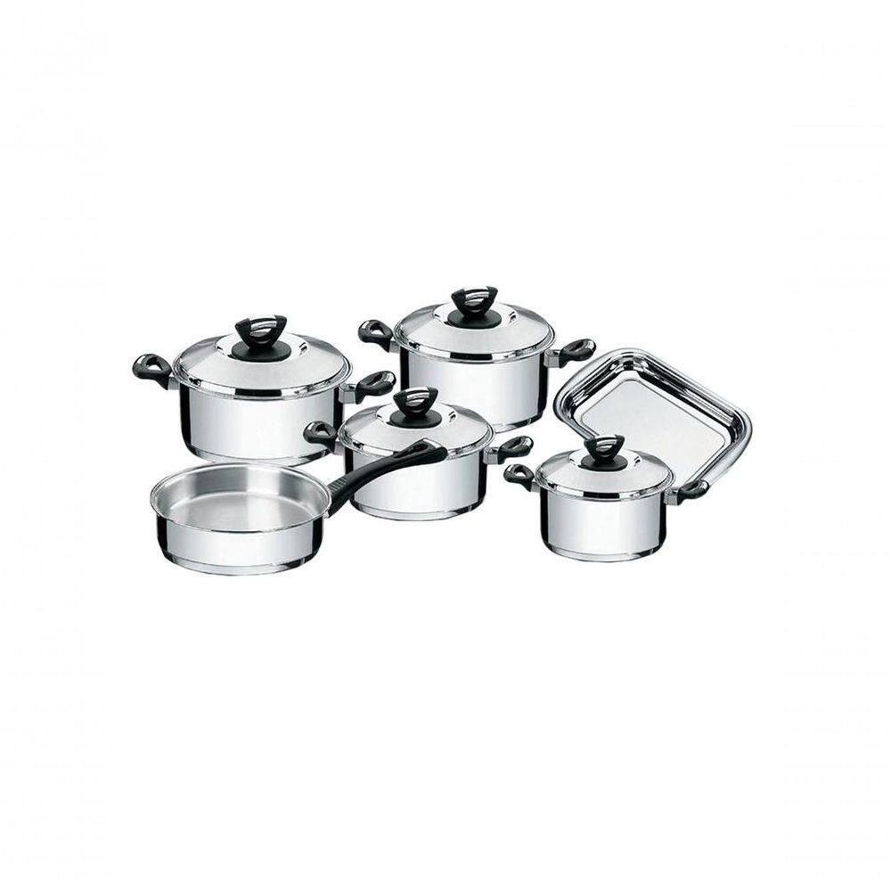 Jogo De Panelas 6 Pecas Aco Inox Solar