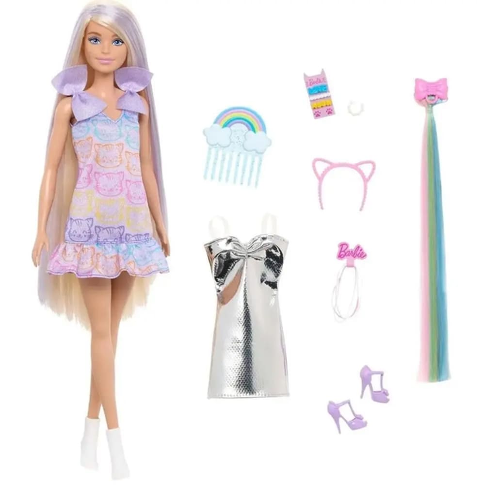 Mattel Barbie Fashion Boneca Loira Penteado Colorido